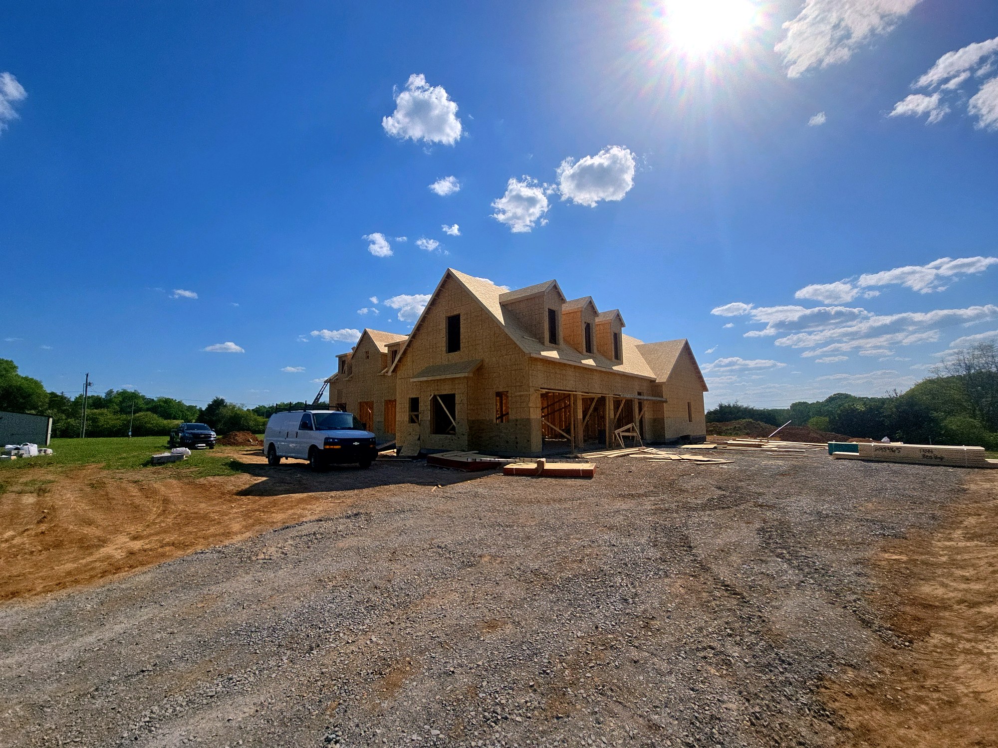Custom home sheathed and under roof — Columbia, TN