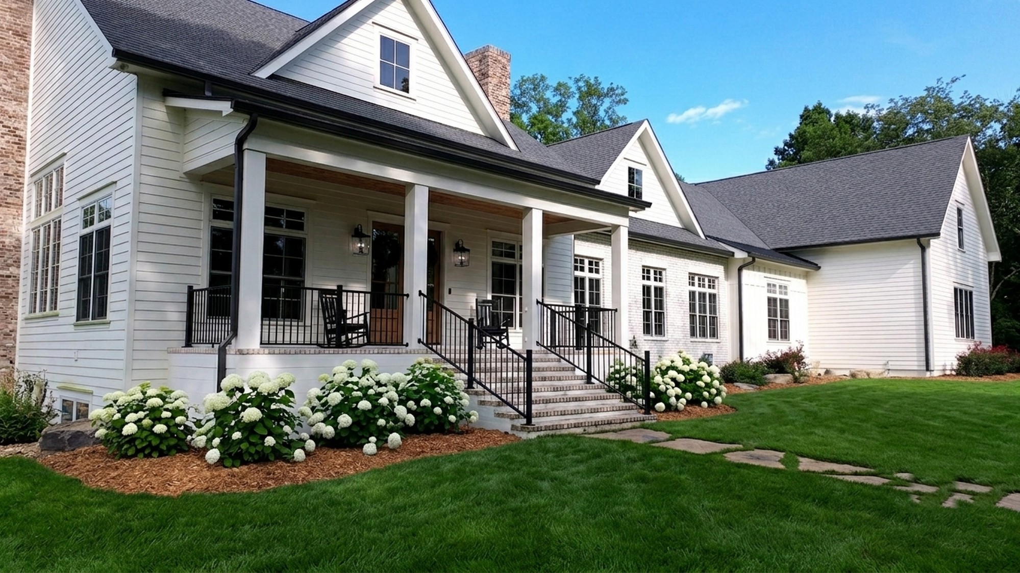 Custom farmhouse front elevation — Columbia, TN
